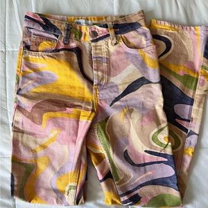 Colorful straight Zara jeans